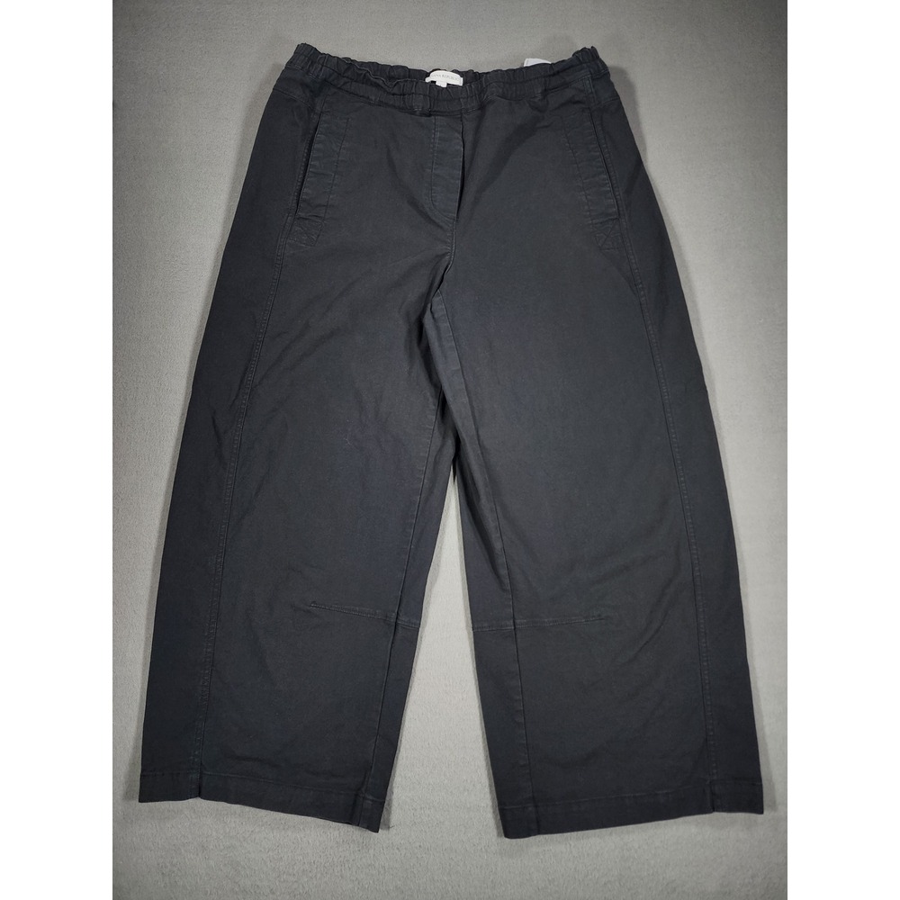 Banana Republic Painters Pull on Pant Black Wash Barrel Cotton Spandex Large